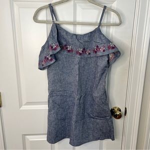 Express Embroidered Denim Dress